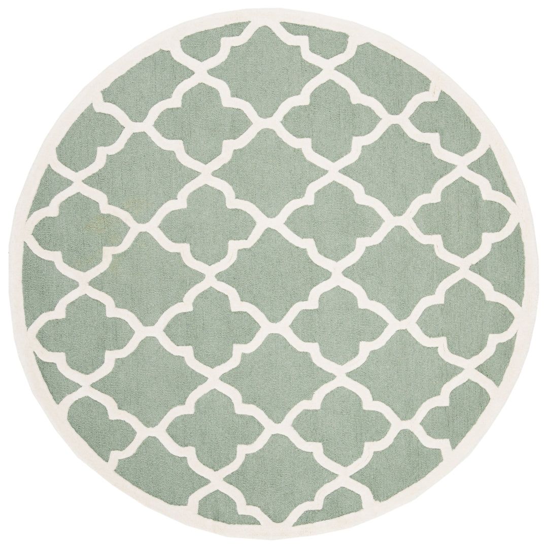 SAFAVIEH Cambridge CAM312T Handmade Teal / Ivory Rug Image 4