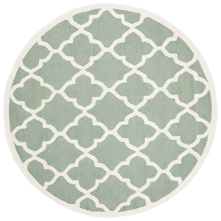 SAFAVIEH Cambridge CAM312T Handmade Teal / Ivory Rug Image 4