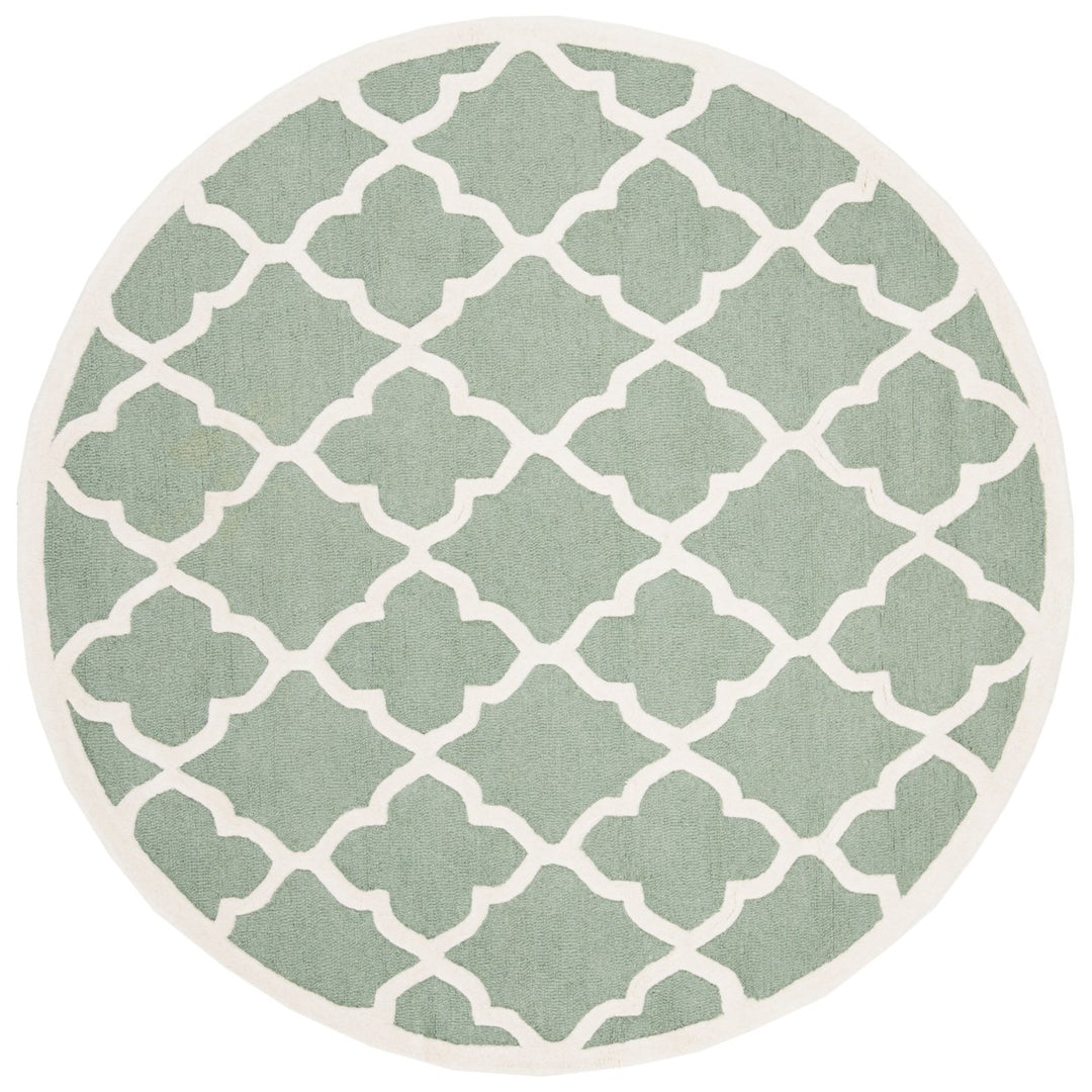 SAFAVIEH Cambridge CAM312T Handmade Teal / Ivory Rug Image 1