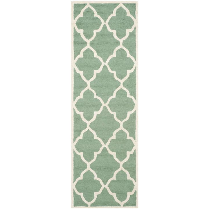 SAFAVIEH Cambridge CAM312T Handmade Teal / Ivory Rug Image 5