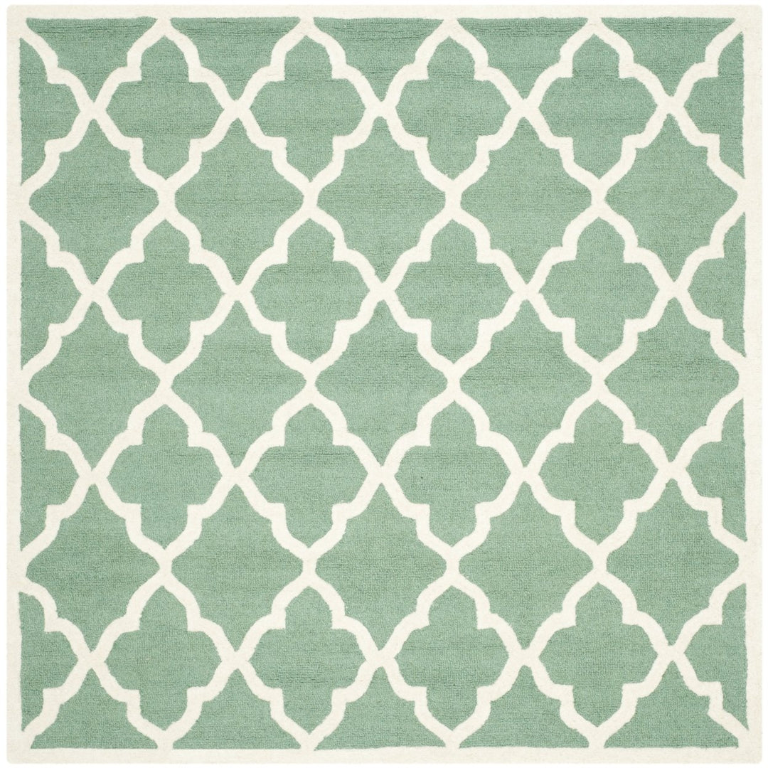 SAFAVIEH Cambridge CAM312T Handmade Teal / Ivory Rug Image 6