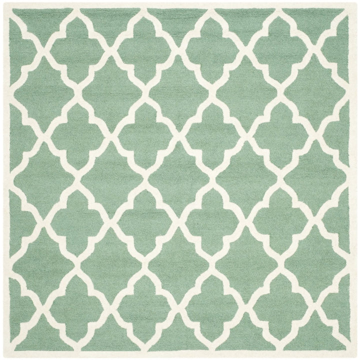 SAFAVIEH Cambridge CAM312T Handmade Teal / Ivory Rug Image 6