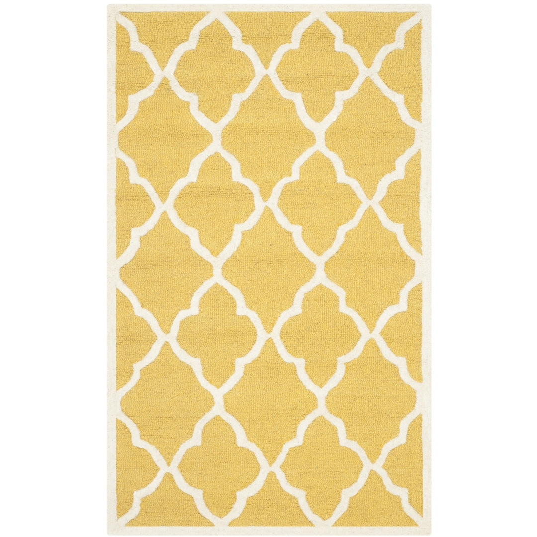 SAFAVIEH Cambridge CAM312Q Handmade Gold / Ivory Rug Image 9