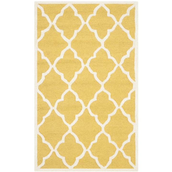 SAFAVIEH Cambridge CAM312Q Handmade Gold / Ivory Rug Image 9