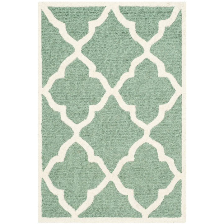 SAFAVIEH Cambridge CAM312T Handmade Teal / Ivory Rug Image 1