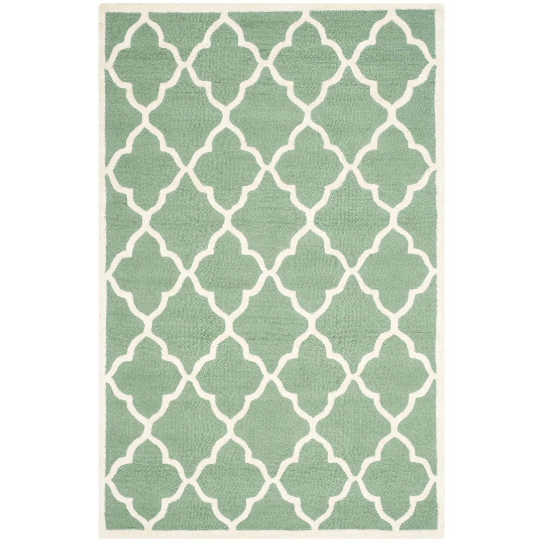 SAFAVIEH Cambridge CAM312T Handmade Teal / Ivory Rug Image 11