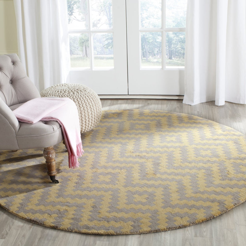 SAFAVIEH Cambridge CAM324X Handmade Taupe / Gold Rug Image 2