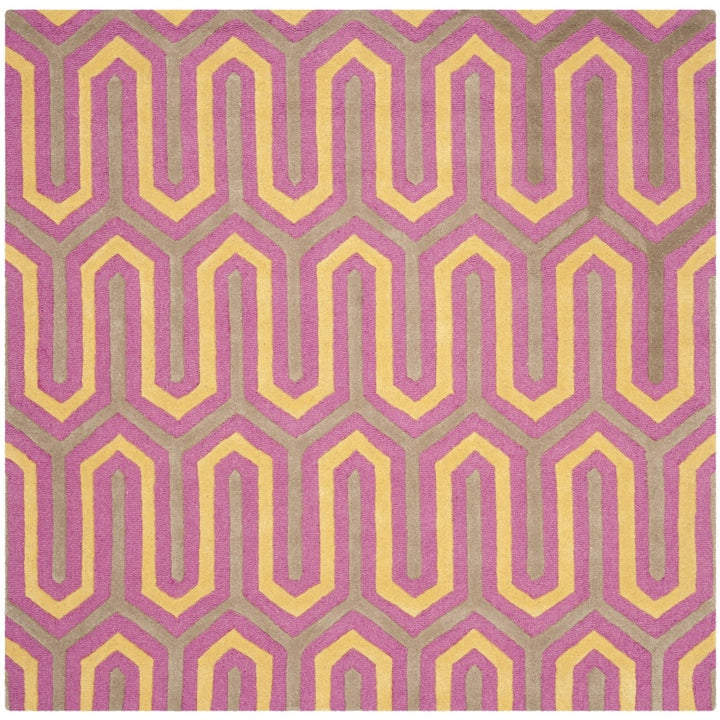 SAFAVIEH Cambridge CAM351F Handmade Fuchsia /Grey Rug Image 6