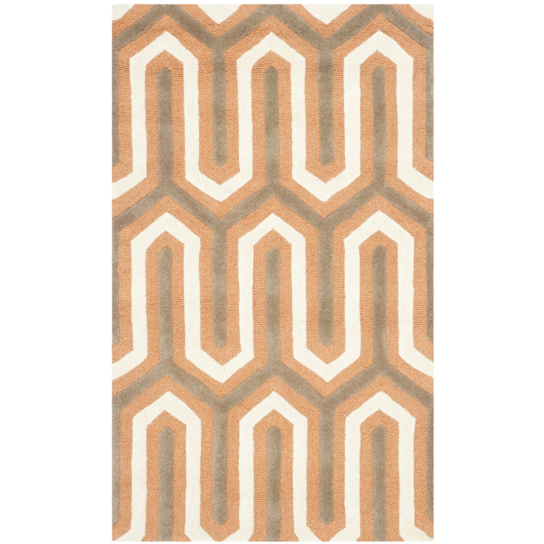 SAFAVIEH Cambridge CAM351Y Handmade Orange / Grey Rug Image 9