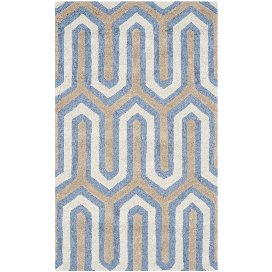 SAFAVIEH Cambridge CAM351M Handmade Navy / Grey Rug Image 9