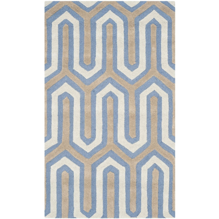 SAFAVIEH Cambridge CAM351M Handmade Navy / Grey Rug Image 9