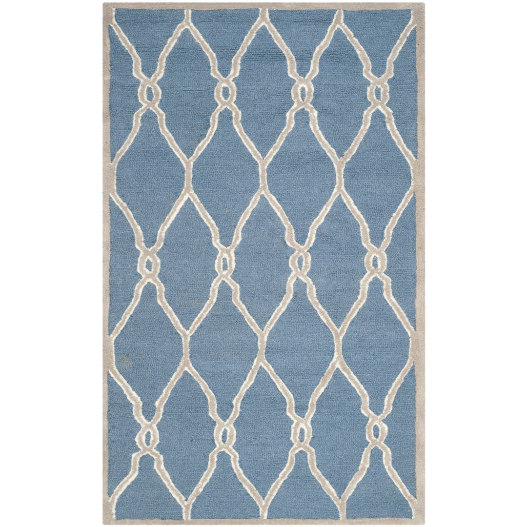 SAFAVIEH Cambridge CAM352M Handmade Navy / Ivory Rug Image 9