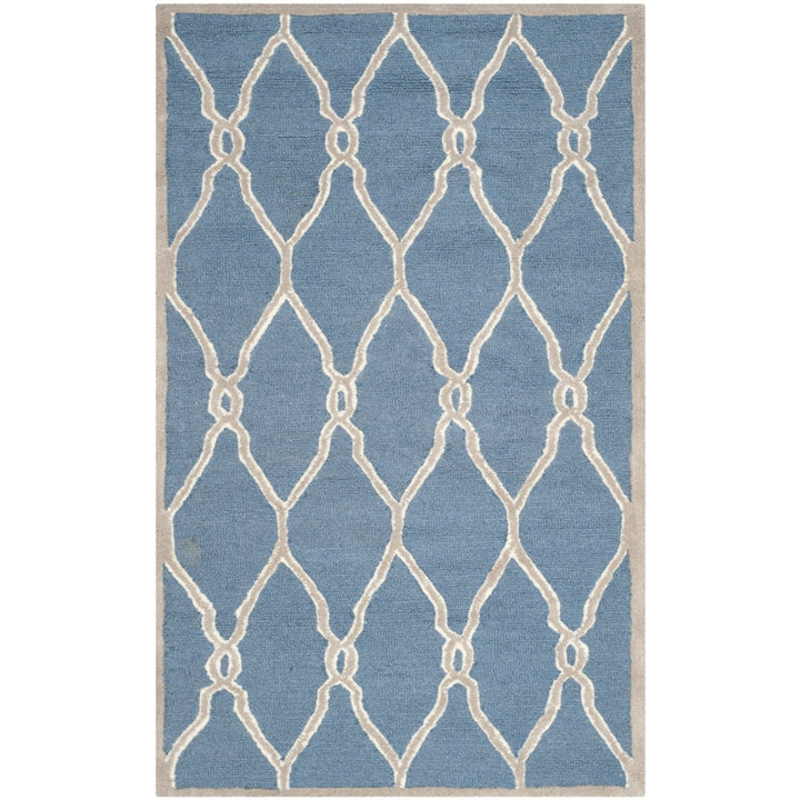 SAFAVIEH Cambridge CAM352M Handmade Navy / Ivory Rug Image 9