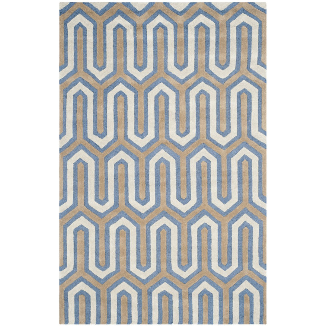 SAFAVIEH Cambridge CAM351M Handmade Navy / Grey Rug Image 10