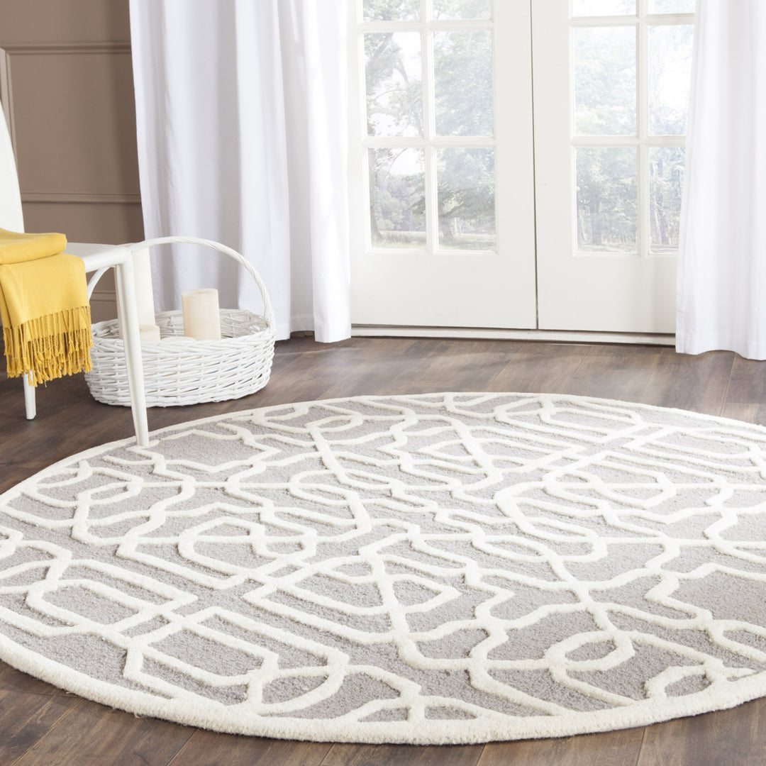 SAFAVIEH Cambridge CAM570D Handmade Silver /Ivory Rug Image 2