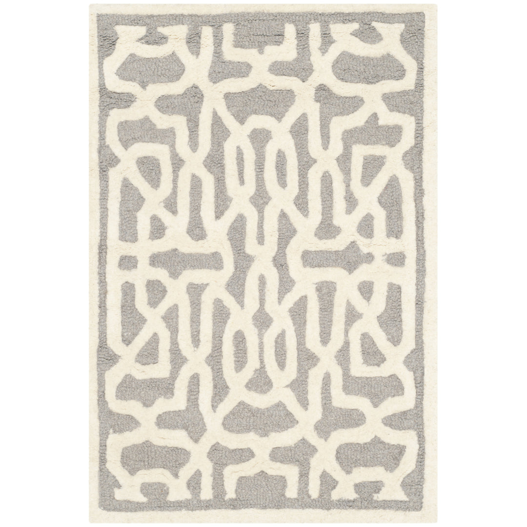 SAFAVIEH Cambridge CAM570D Handmade Silver /Ivory Rug Image 8