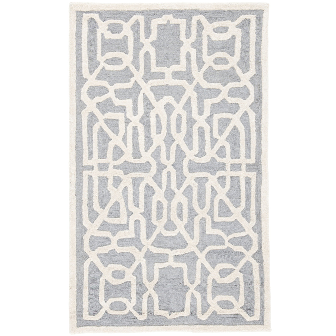 SAFAVIEH Cambridge CAM570D Handmade Silver /Ivory Rug Image 9