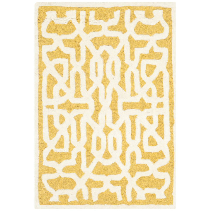 SAFAVIEH Cambridge CAM570Q Handmade Gold / Ivory Rug Image 9