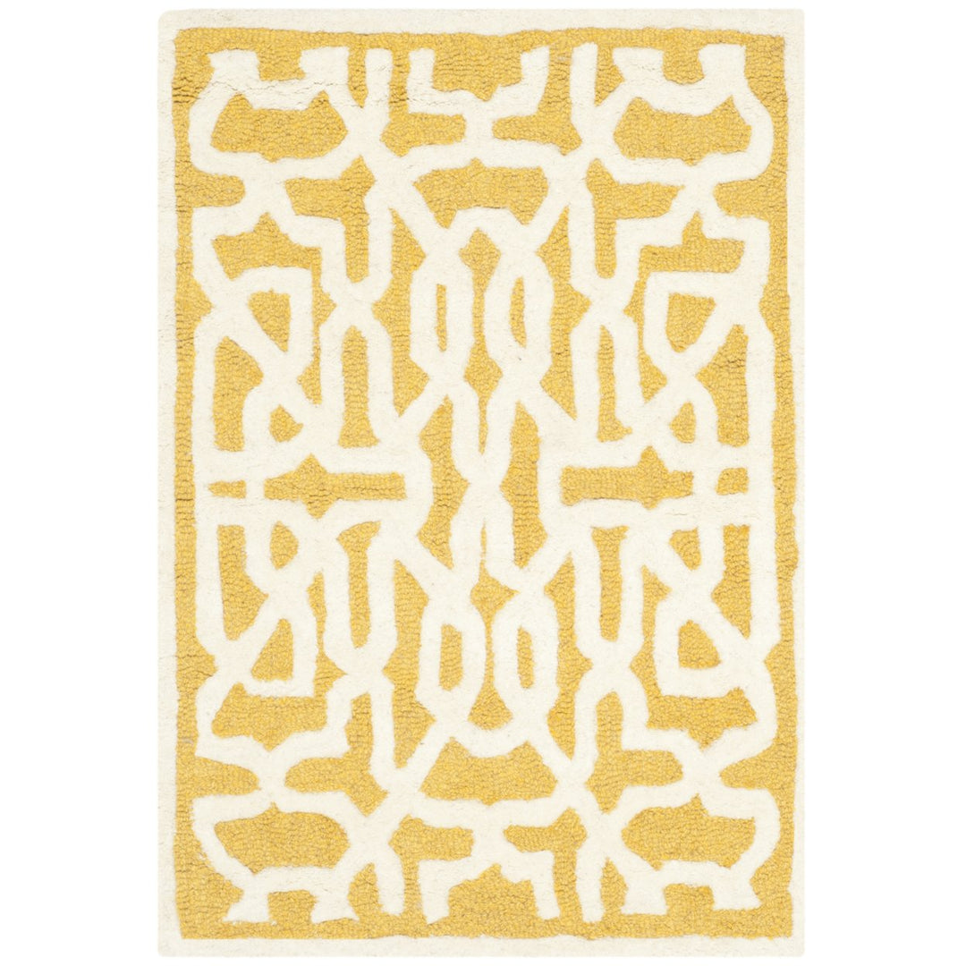 SAFAVIEH Cambridge CAM570Q Handmade Gold / Ivory Rug Image 1