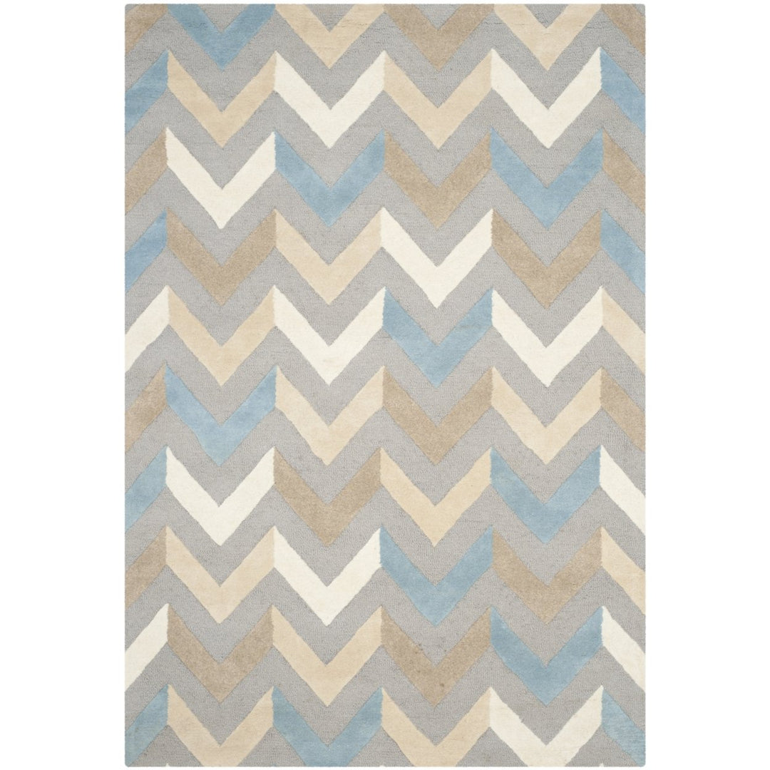 SAFAVIEH Cambridge CAM580A Handmade Grey / Ivory Rug Image 1