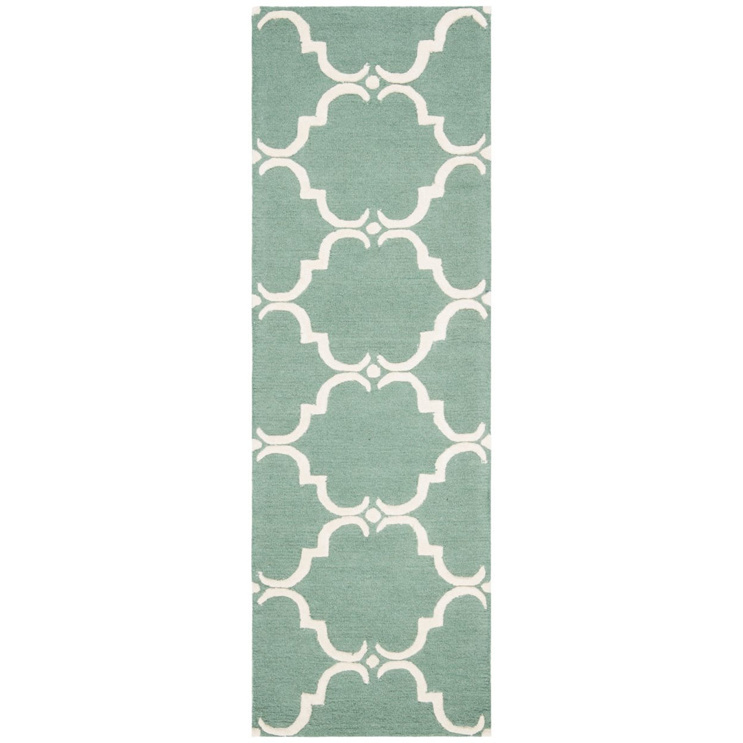 SAFAVIEH Cambridge CAM703T Handmade Teal / Ivory Rug Image 5