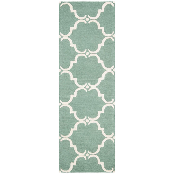 SAFAVIEH Cambridge CAM703T Handmade Teal / Ivory Rug Image 5