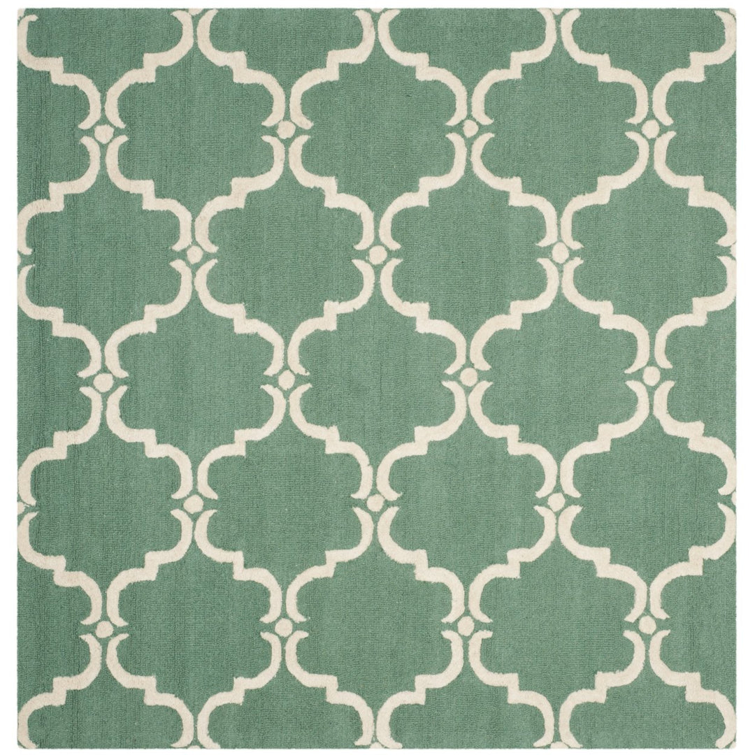 SAFAVIEH Cambridge CAM703T Handmade Teal / Ivory Rug Image 6