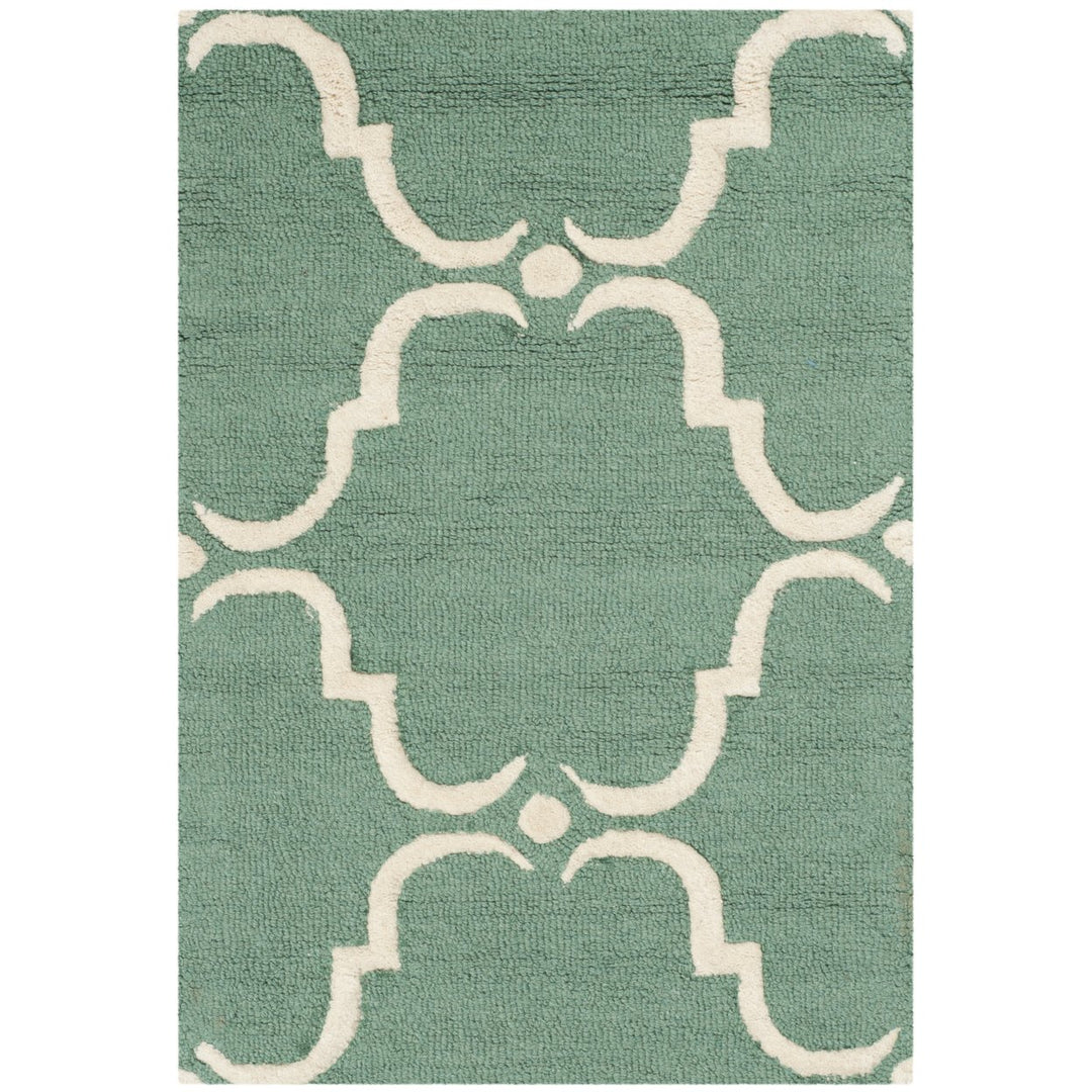 SAFAVIEH Cambridge CAM703T Handmade Teal / Ivory Rug Image 8