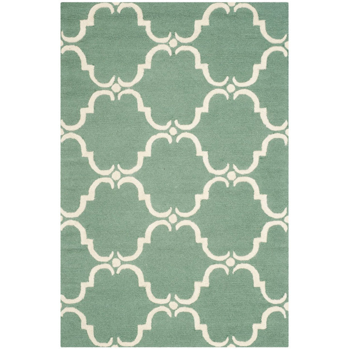 SAFAVIEH Cambridge CAM703T Handmade Teal / Ivory Rug Image 9