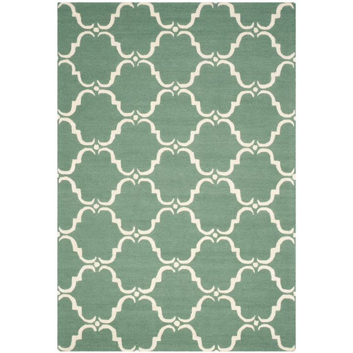 SAFAVIEH Cambridge CAM703T Handmade Teal / Ivory Rug Image 10