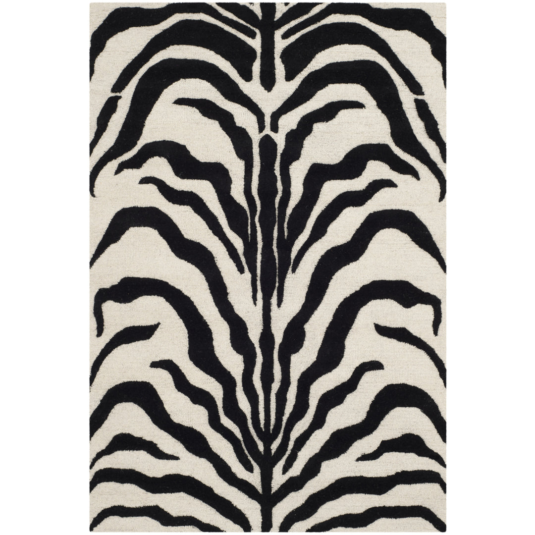 SAFAVIEH Cambridge CAM709Q Handmade Ivory / Black Rug Image 10