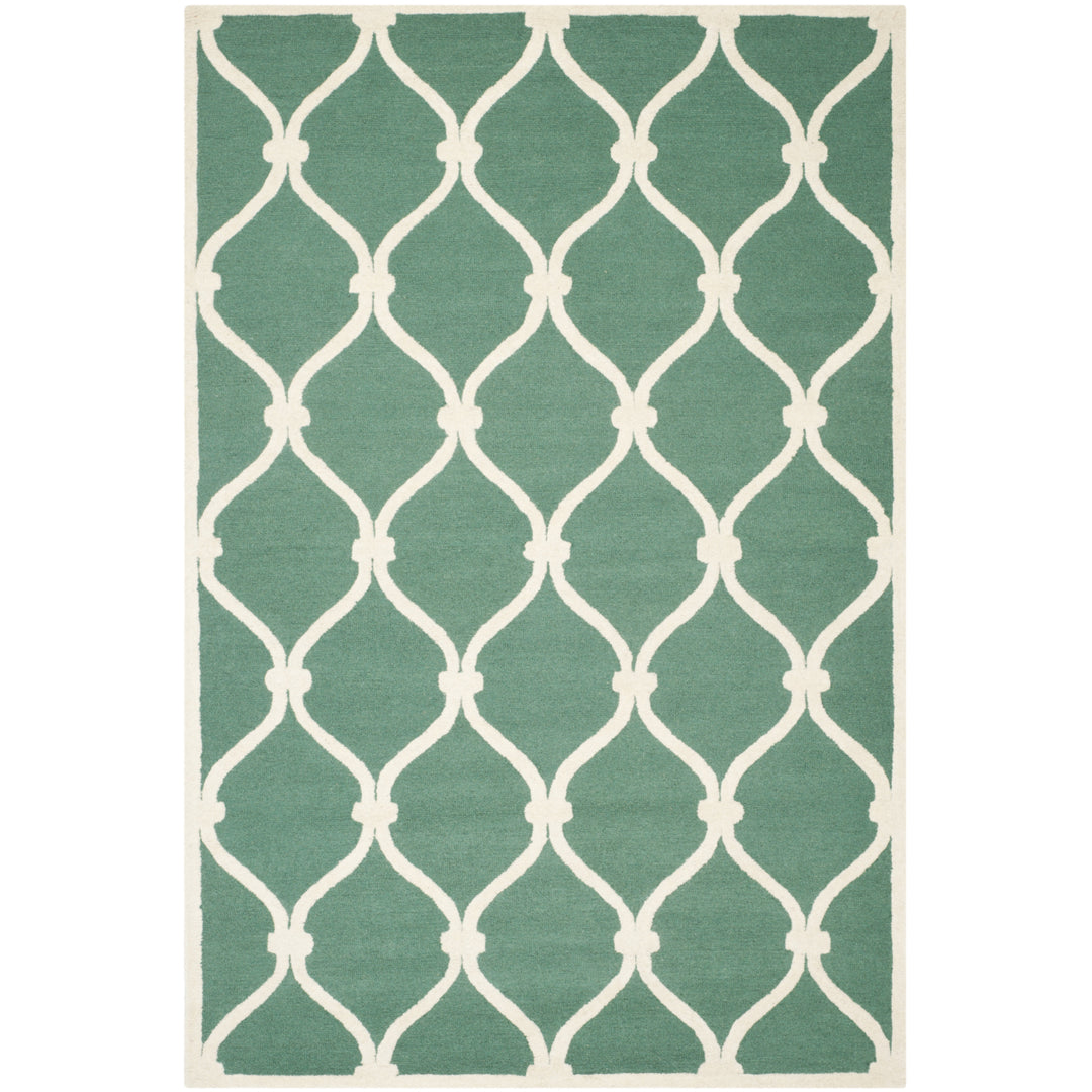 SAFAVIEH Cambridge CAM710T Handmade Teal / Ivory Rug Image 1