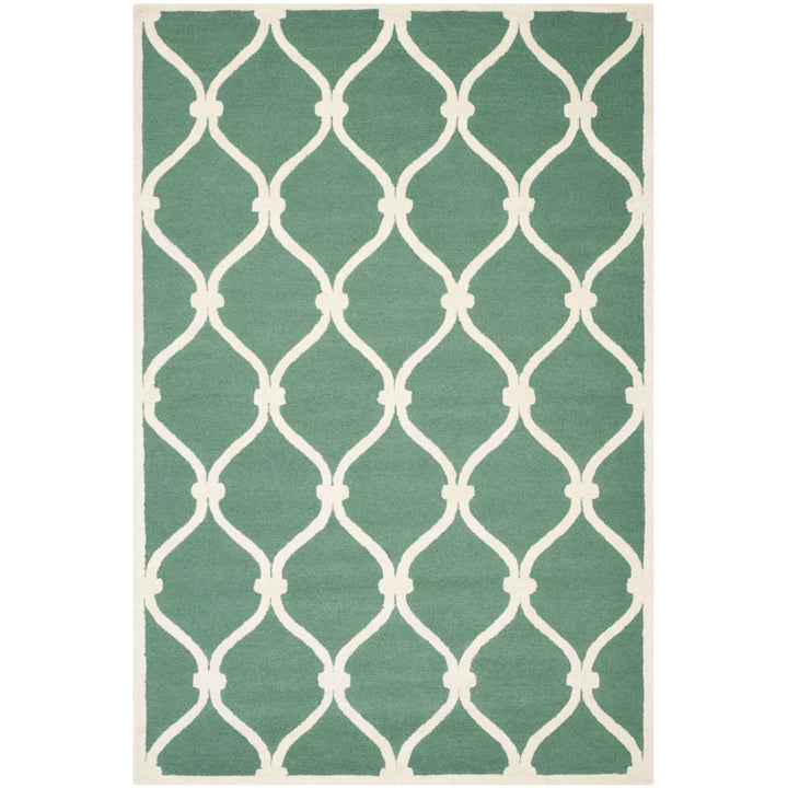 SAFAVIEH Cambridge CAM710T Handmade Teal / Ivory Rug Image 1