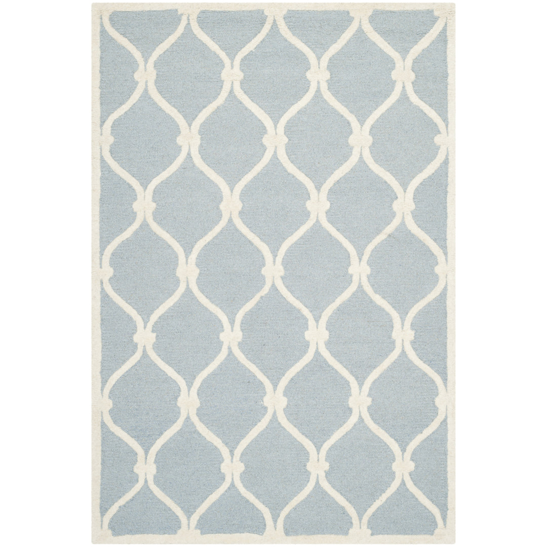 SAFAVIEH Cambridge CAM710B Handmade Blue / Ivory Rug Image 10