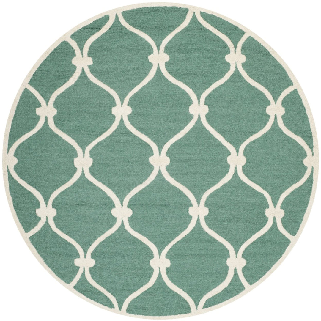 SAFAVIEH Cambridge CAM710T Handmade Teal / Ivory Rug Image 4