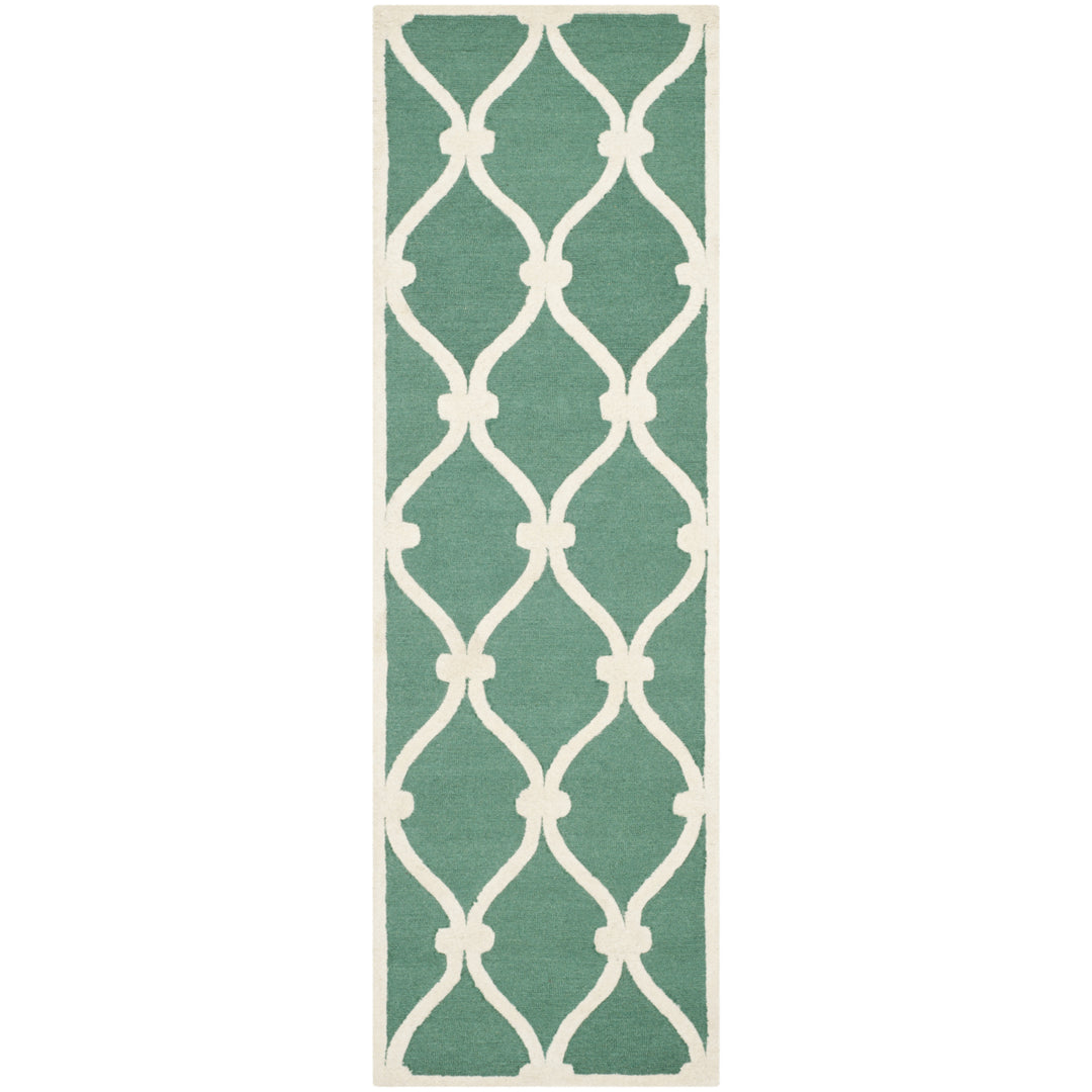 SAFAVIEH Cambridge CAM710T Handmade Teal / Ivory Rug Image 5