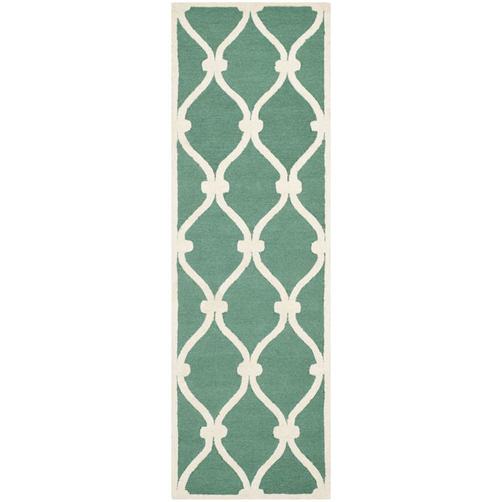 SAFAVIEH Cambridge CAM710T Handmade Teal / Ivory Rug Image 5