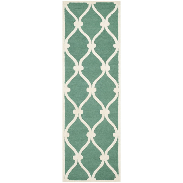 SAFAVIEH Cambridge CAM710T Handmade Teal / Ivory Rug Image 1