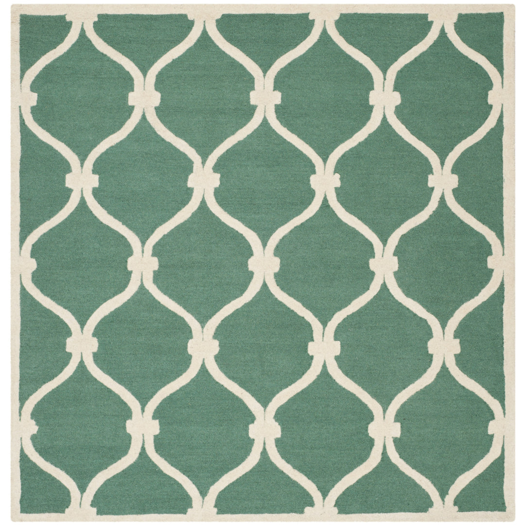 SAFAVIEH Cambridge CAM710T Handmade Teal / Ivory Rug Image 6