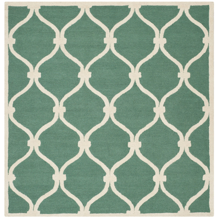 SAFAVIEH Cambridge CAM710T Handmade Teal / Ivory Rug Image 6