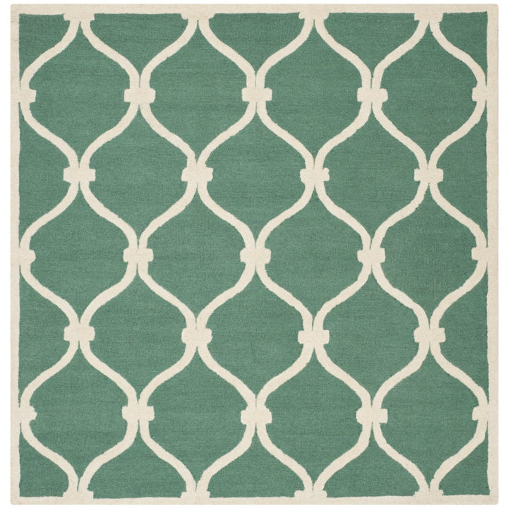 SAFAVIEH Cambridge CAM710T Handmade Teal / Ivory Rug Image 1