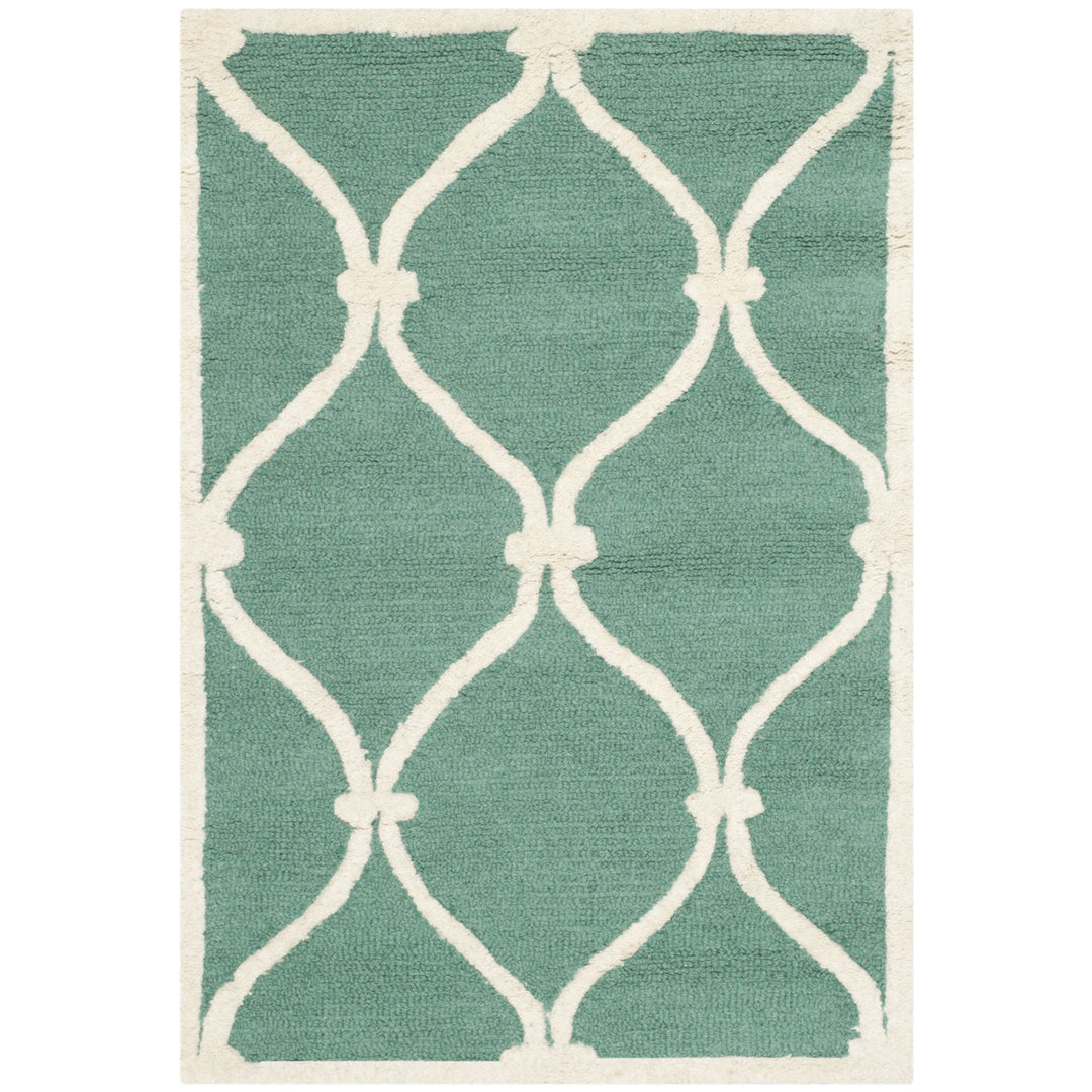 SAFAVIEH Cambridge CAM710T Handmade Teal / Ivory Rug Image 8