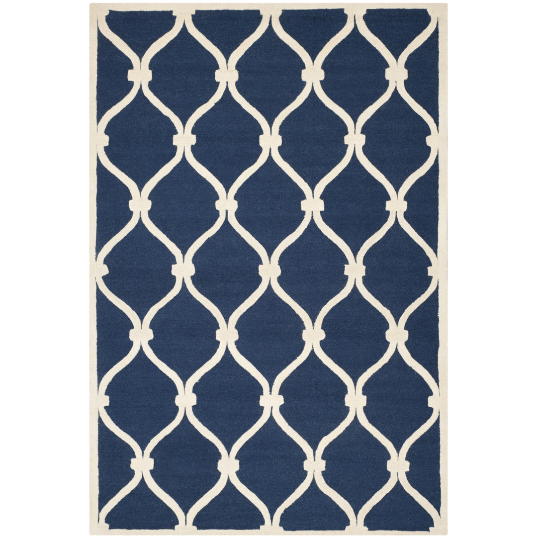 SAFAVIEH Cambridge CAM710M Handmade Navy / Ivory Rug Image 11