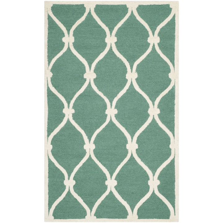 SAFAVIEH Cambridge CAM710T Handmade Teal / Ivory Rug Image 9