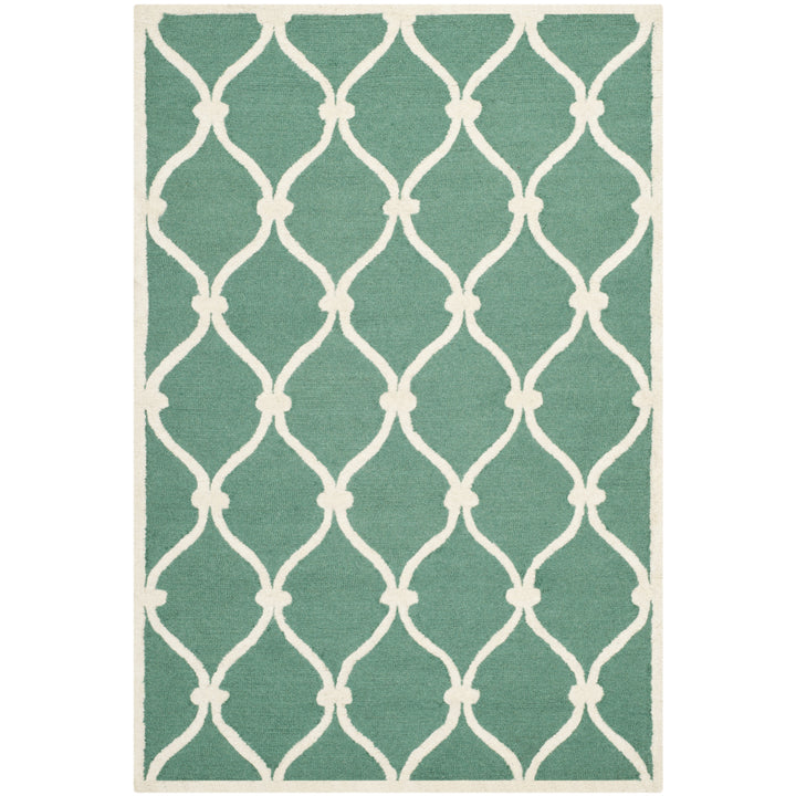 SAFAVIEH Cambridge CAM710T Handmade Teal / Ivory Rug Image 10