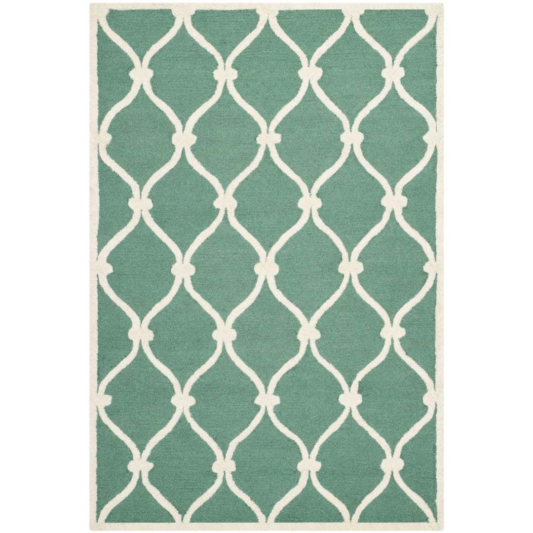 SAFAVIEH Cambridge CAM710T Handmade Teal / Ivory Rug Image 1