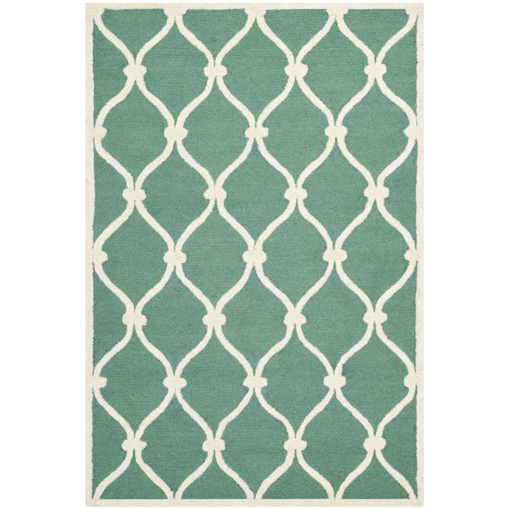 SAFAVIEH Cambridge CAM710T Handmade Teal / Ivory Rug Image 1