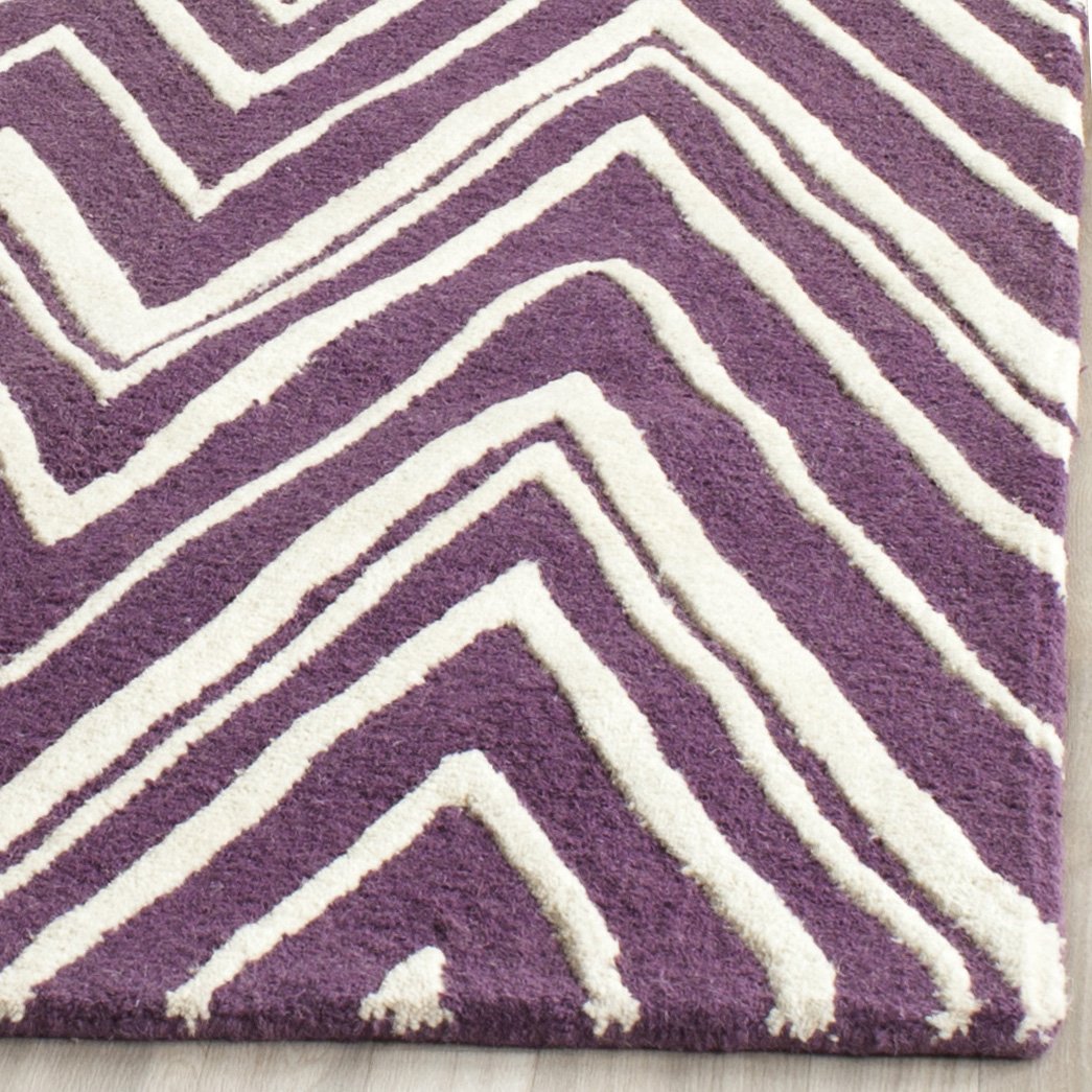 SAFAVIEH Cambridge CAM711P Handmade Purple /Ivory Rug Image 7