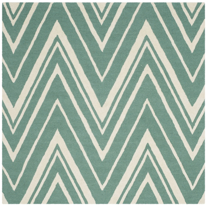 SAFAVIEH Cambridge CAM711T Handmade Teal / Ivory Rug Image 6