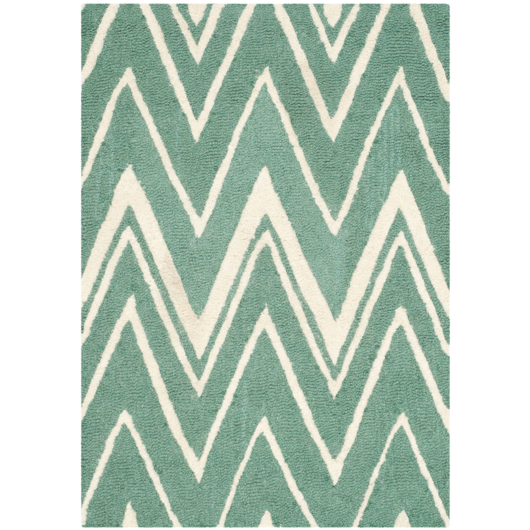 SAFAVIEH Cambridge CAM711T Handmade Teal / Ivory Rug Image 8